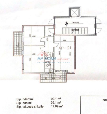 Tirane, shitet apartament 2+1+Ballkon Kati 7, 117 m² 210.600 € (Rruga e Kavajes)
