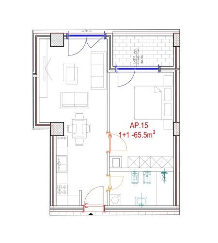 Tirane, shitet apartament 1+1 Kati 3, 78 m² 112.955 € (Don Bosko)