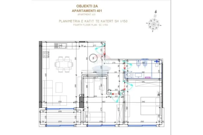 Durres, shitet apartament 2+1 Kati 4, 96 m² 125.736 € (Golem - Mali i Robit)