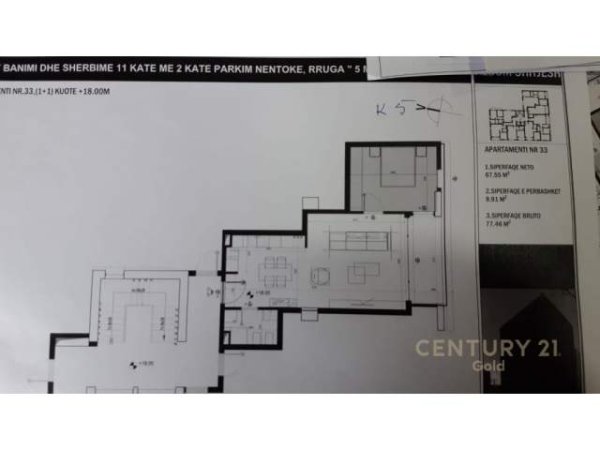 Tirane, shitet apartament 1+1+BLK Kati 5, 78 m² 82.000 Euro (ferit xhajko)