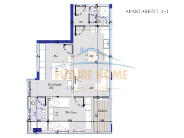 Tirane, shitet apartament 2+1+Ballkon Kati 5, 96 m² 111.000 € (Casa Itlia)