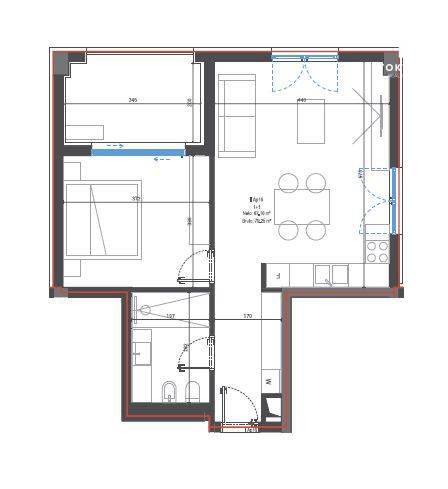 Dhermi - Palase, shitet apartament 1+1+Ballkon Kati 1, 79 m² 211.900 € (Santorini Village Residence) TT 995
