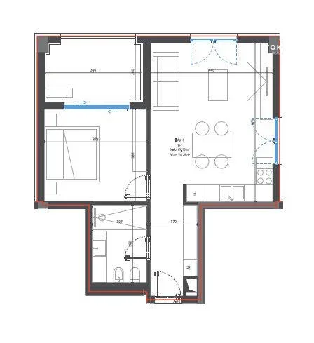 Dhermi - Palase, shitet apartament 1+1+Ballkon Kati 1, 79 m² 211.900 € (Santorini Village Residence) TT 995