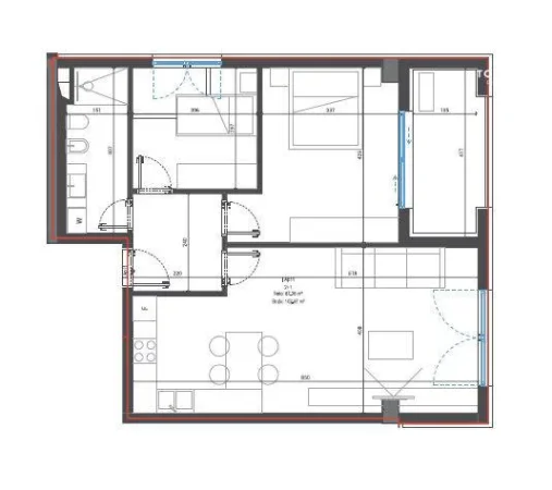 Dhermi - Palase, shitet apartament 2+1 Kati 1, 103 m² 288.320 € (Dhermi) TT 987