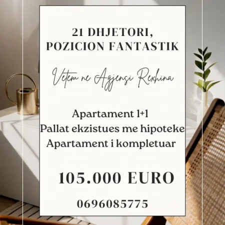 Tirane, shitet apartament 1+1 , 55 m² 105.000 € (21 Dhjetori)