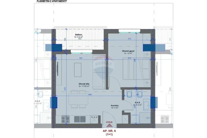 Shqiperi, shitet apartament 2+1 Kati 6, 58 m² 70.560 € (Rruga e Detit - Golem)