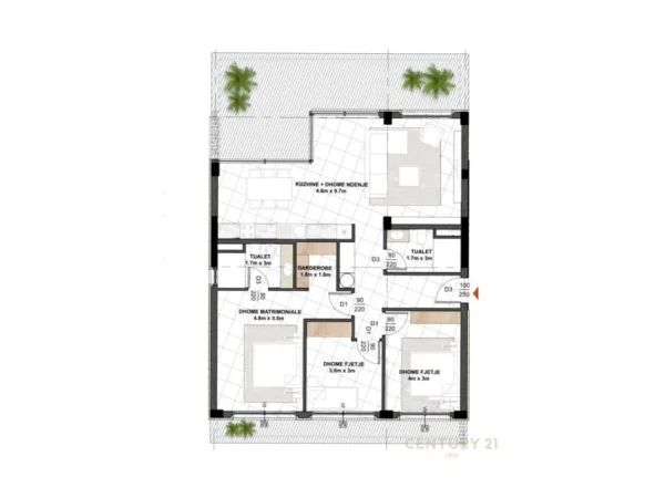 Tirane, shes apartament 3+1+Aneks+Ballkon Kati 2, 180 m² 350.000 € (EAST SIDE RESIDENCE! TEG Tirana, Albania)