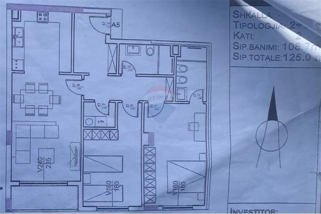 Tirane, shitet apartament 2+1+BLK Kati 2, 125 m² 162.500 Euro (Liqeni i Thate)