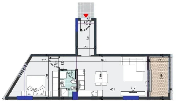 Tirane, shitet apartament 1+1+Ballkon Kati 3, 80 m² 124.000 € (Rruga Dritan Hoxha)