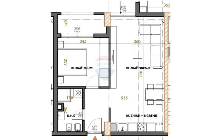 Tirane, shitet apartament 1+1 Kati 2, 65 m² 82.250 € (Ish Fusha e Aviacionit - Fusha e Aviacionit, Shqipëri)