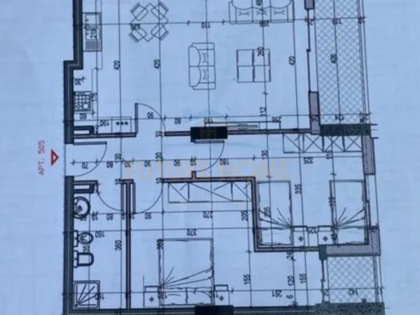Tirane, shitet apartament 2+1+Ballkon Kati 5, 101 m² 1380€/m2 € (Kongresi Manastirit)