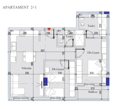 Tirane, shitet apartament 2+1+Ballkon Kati 2, 94 m² 122.000 € (Dritan Hoxha)