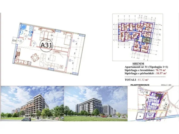 Tirane, shes apartament 1+1+Aneks+Ballkon Kati 3, 81 m² 97.584 € (Paskuqan Tirana, Albania)