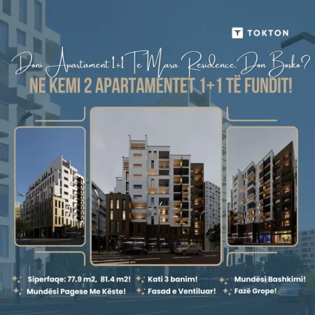 Tirane, shitet 1+1+Ballkon Kati 3, 78 m² 117.000 € (Rruga Don Bosko)