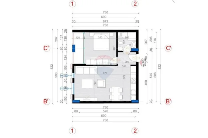 Tirane, shitet apartament 1+1 Kati 8, 66 m² 120.000 € (Rruga Jordan Misja - Treni - Bulevardi i Ri)
