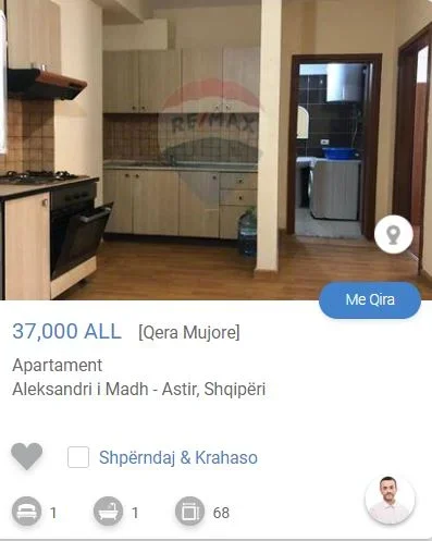 Tirane, jepet me qera apartament 1+1 Kati 3, 65 m² 370 € (ASTIR RRUGA ALEKSANDRI I MADH)