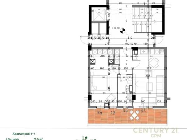 Tirane, shes apartament 1+1+Aneks+Ballkon Kati 0, 85 m² 175.000 € (REZIDENCA TULIPAN)
