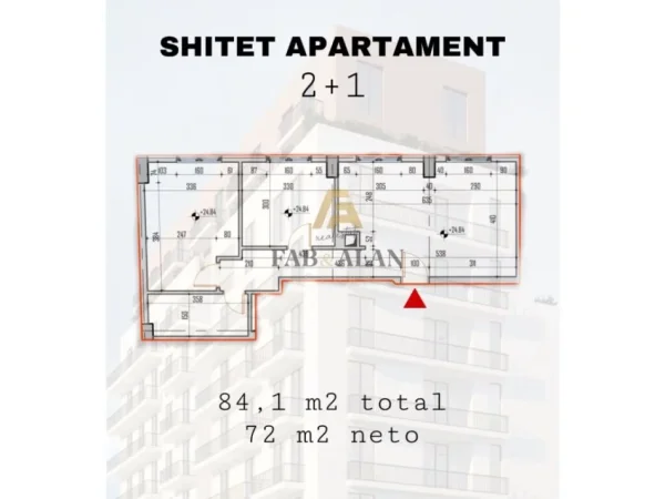 Tirane, shes apartament 2+1 Kati 7, 84 m² 120.000 € (rruga Ramiz Zakja)