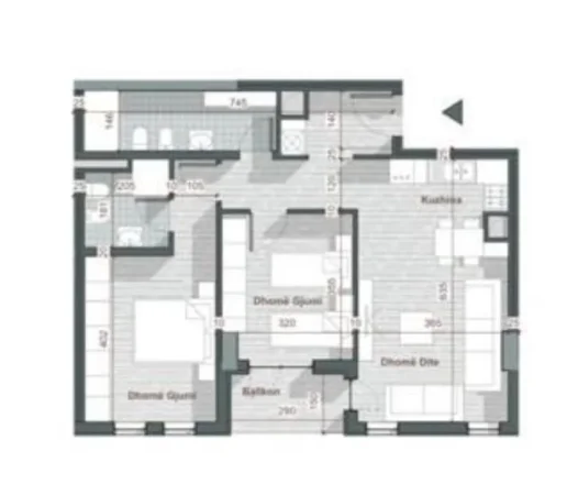 Tirane, shitet apartament 2+1 Kati 1, 94 m² 90.000 € (Laknas, tek kompleksi Univers City)