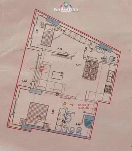Tirane, shes apartament 2+1 Kati 4, 91 m² 123.000 € (yzberisht)