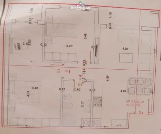 Tirane, shes apartament 2+1+Ballkon Kati 6, 98 m² (yzberisht)