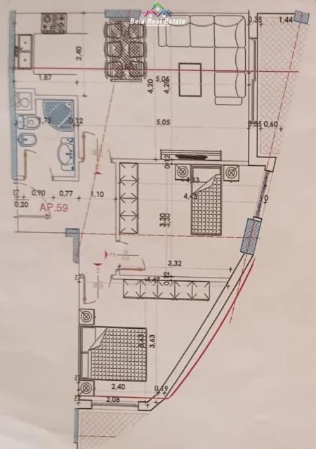 Tirane, shes apartament 2+1 Kati 8, 95 m² 129.000 € (yzberisht)