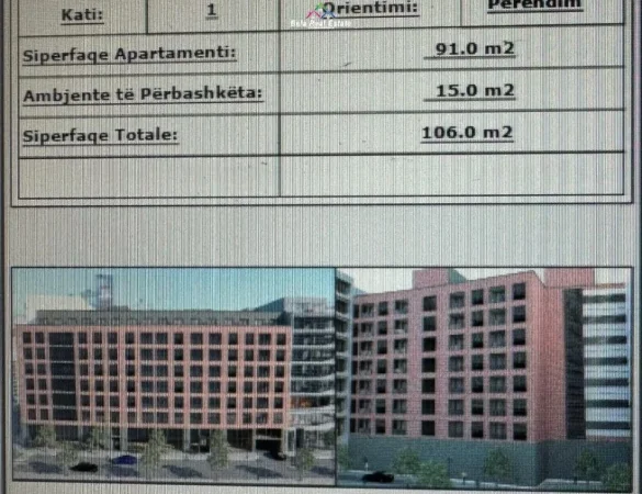 Tirane, shes apartament 2+1 Kati 1, 106 m² 175.000 € (stacioni i trenit)