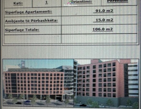 Tirane, shes apartament 2+1 Kati 1, 106 m² 175.000 € (stacioni i trenit)