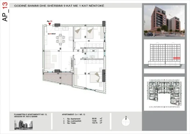 Tirane, shitet apartament 2+1 Kati 2, 104 m² 124.500 € (Bulevardi Ri)