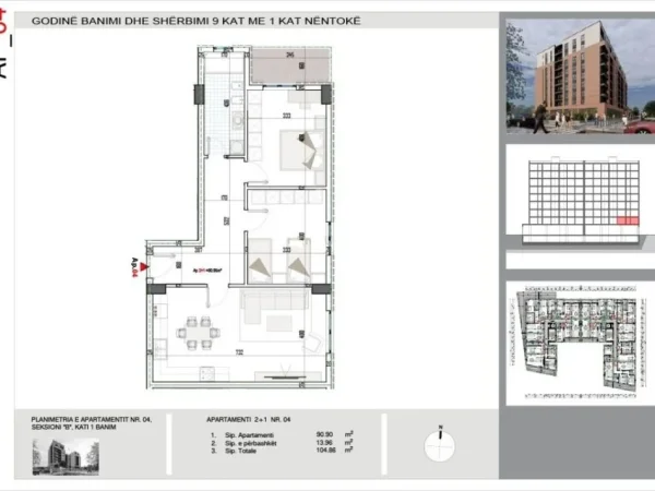 Tirane, shitet apartament 2+1 Kati 1, 105 m² 126.000 € (Bulevardi i Ri)