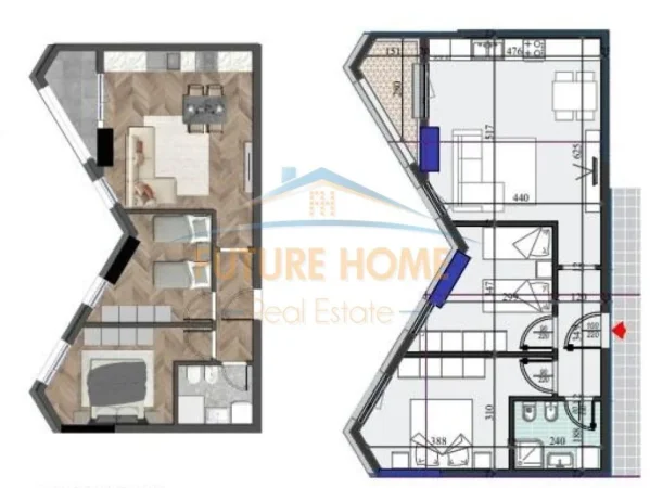 Tirane, shitet apartament 2+1 Kati 9, 89 m² 141.700 € (COLONADE)