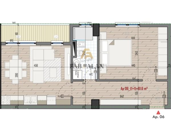 Tirane, shitet apartament 1+1 Kati 0, 73 m² 66.000 € (Univers City)