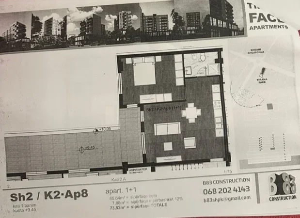 Tirane, shitet apartament 1+1 Kati 2, 140.000 € (Dritan Hoxha Laprake)