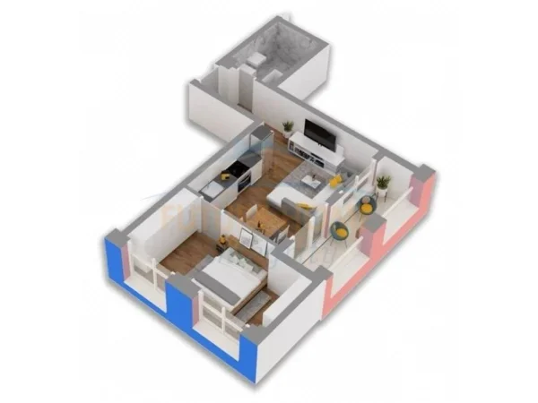 Tirane, shitet apartament 1+1 Kati 6, 67 m² 100.000 € (Ali Dem)