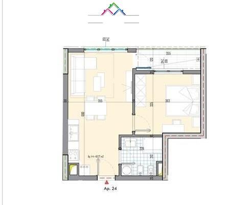 Tirane, shes apartament 1+1+Ballkon Kati 4, 56 m² 66.000 € (univres city)