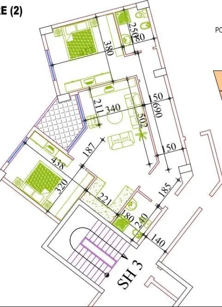 Tirane, shitet apartament 2+1 Kati 9, 104 m² 124.950 € 