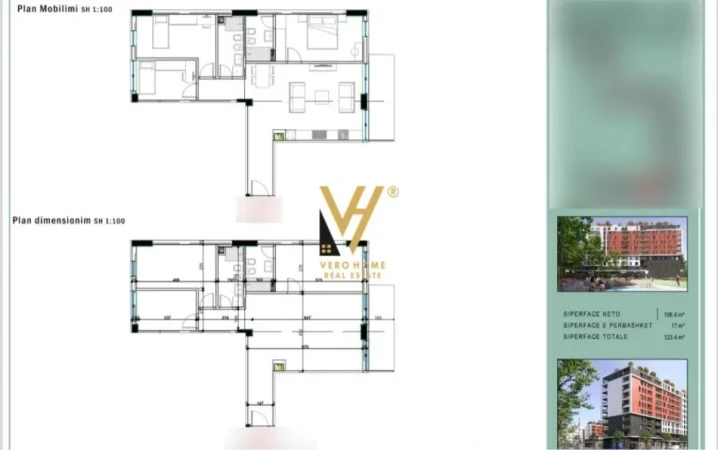 Tirane, shitet apartament 3+1+Ballkon Kati 1, 123 m² 191.000 € (BULEVARDI I RI)