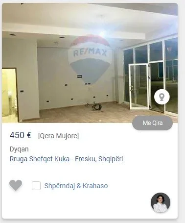 Tirane, jepet me qera dyqan Kati 0, 79 m² 450 € (fresk)