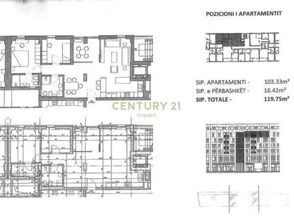 Tirane, shitet apartament 2+1 Kati 5, 120 m² 170.000 € (Rruga Dine Hoxha Tirana)