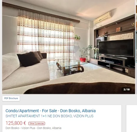 Tirane, shitet apartament 1+1 Kati 3, 68 m² 125.800 € (VIZION PLUS)