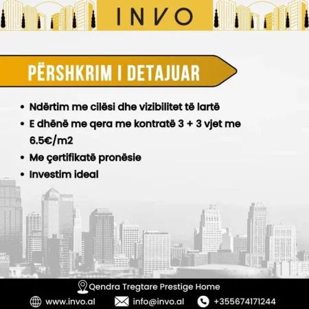 Tirane, shitet ambjent biznesi, 2.010 m² 3.200.000 € (Vore)
