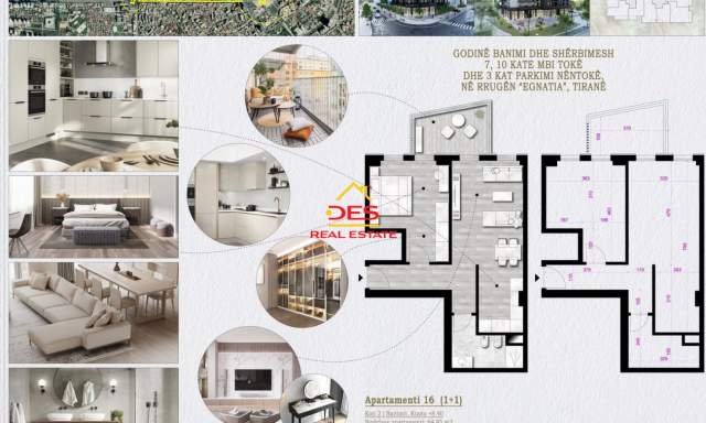 Tirane, shitet apartament 1+1+BLK Kati 2, 75 m² 97.500 Euro (Rruga Egnatia)
