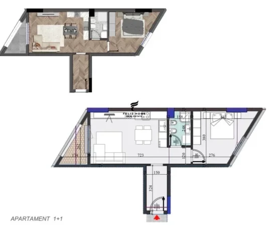 Tirane, shitet apartament 1+1+Ballkon Kati 11, 71 m² 127.800 € (RRUGA DRITAN HOXHA)