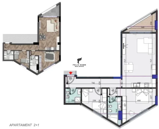 Tirane, shitet apartament 2+1+Ballkon Kati 11, 120 m² 216.000 € (LAPRAKE)
