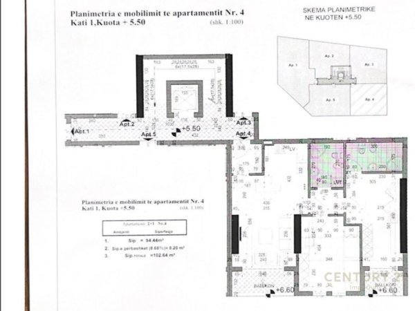 Tirane, shitet apartament 2+1+Aneks+Ballkon Kati 1, 103 m² 134.000 € (Rruga e Dibres)