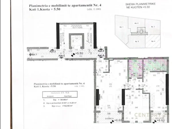 Tirane, shitet apartament 2+1+Aneks+Ballkon Kati 1, 103 m² 134.000 € (Rruga e Dibres)