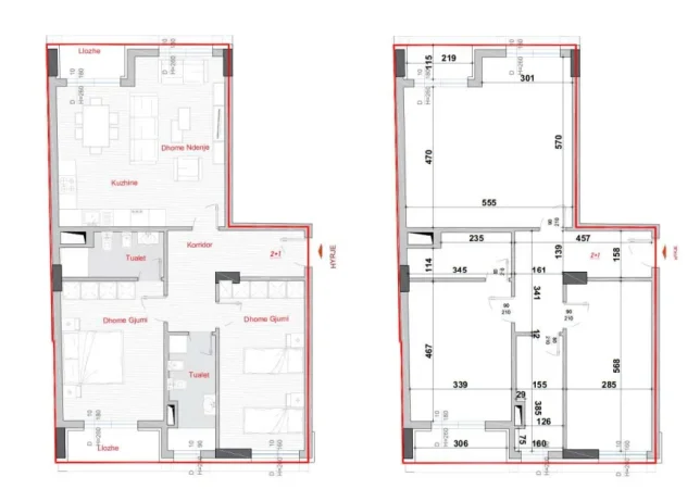Tirane, shitet apartament 2+1+Ballkon , 124 m² 198.400 € (Bulevardi i Ri)