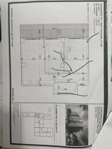 Tirane, shitet apartament 2+1 Kati 3, 112 m² 150.000 € (LAPRAKE)