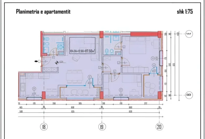 Tirane, shes apartament 2+1 Kati 2, 118 m² 159.000 € (ish Shqiponja)