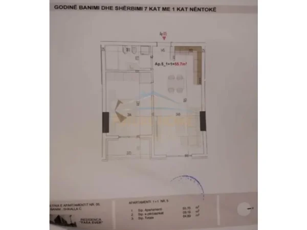 Tirane, shitet apartament 1+1+Ballkon Kati 1, 65 m² 64.900 € (Paskuqan)